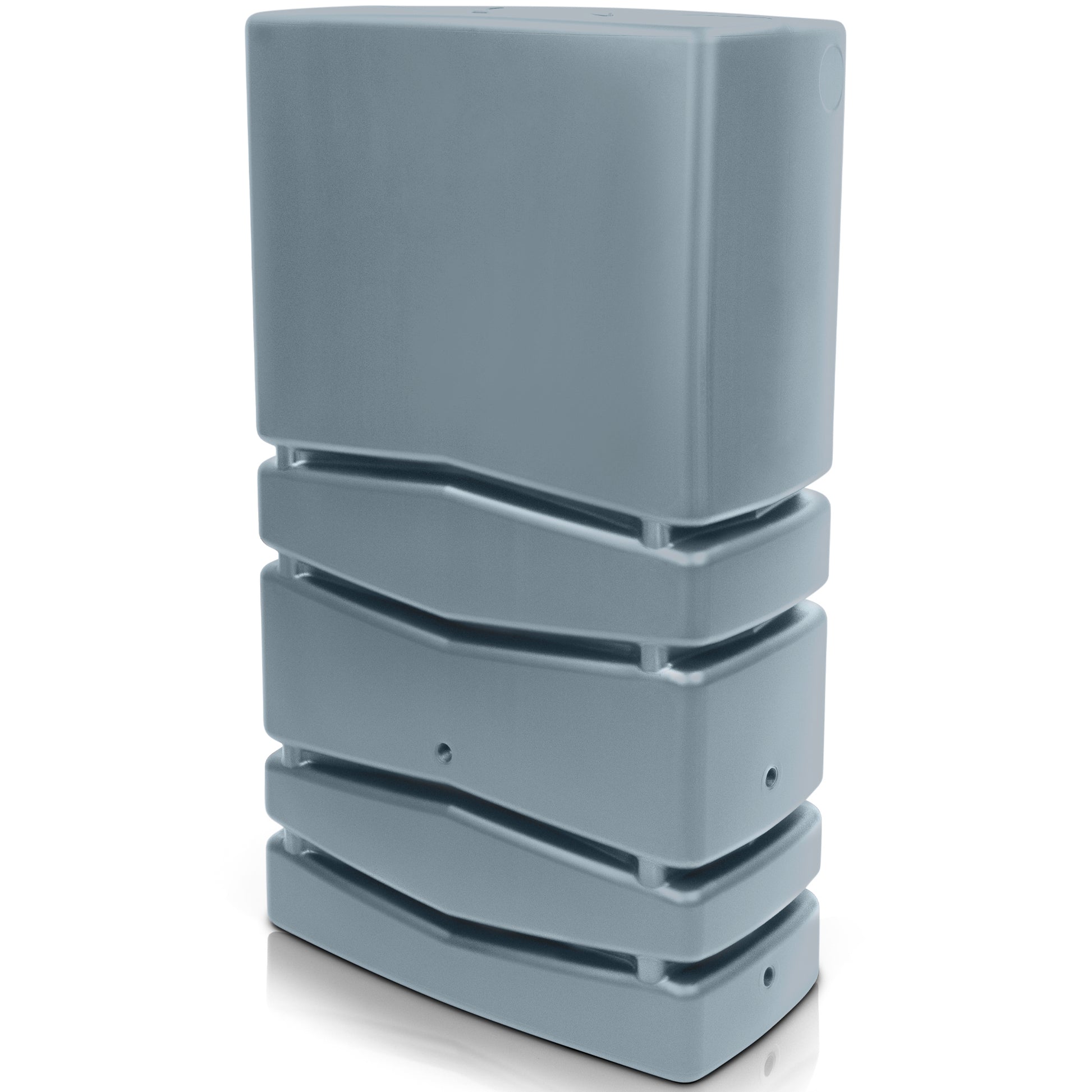 Eine graue Aufbewahrungsbox aus Kunststoff auf weißem Hintergrund für YourCasa Regentonne Aqua Silo 350 / 450 und 650 Liter von yourcasa-de.