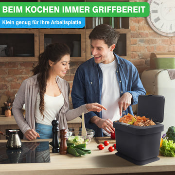 YourCasa Poubelle de cuisine 5L - Couvercle avec mécanisme à bouton-poussoir