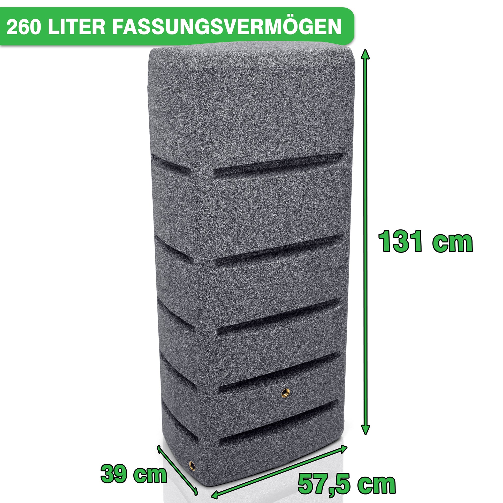 YourCasa Regentonne [EcoTower] - Platzsparend und Stilvoll - 260 und 720 Liter Komposter mit den Maßen 39 cm Breite, 57,5 cm Tiefe und 131 cm Höhe, konzipiert für nachhaltige Bewässerung von yourcasa-de.