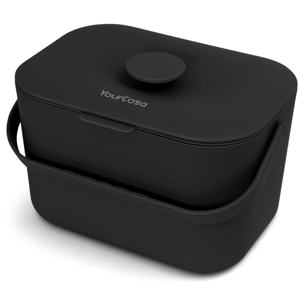 YourCasa® Poubelle à déchets organiques Cuisine Poubelle à compost 4L Cuisine pour le quotidien Conteneur à déchets organiques - Passe au lave-vaisselle - Anti-odeur - Tamis amovible - Petite poubelle à déchets organiques avec couvercle