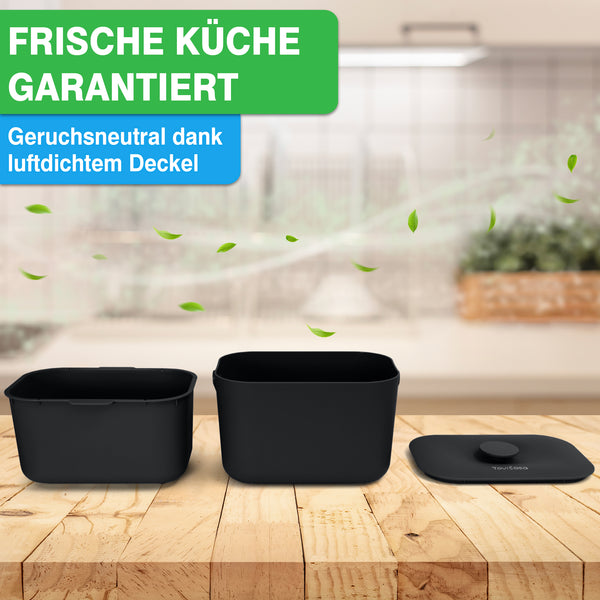 YourCasa® Poubelle à déchets organiques Cuisine Poubelle à compost 4L Cuisine pour le quotidien Conteneur à déchets organiques - Passe au lave-vaisselle - Anti-odeur - Tamis amovible - Petite poubelle à déchets organiques avec couvercle