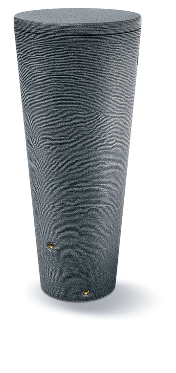 Ein grauer Tubo-Tank 320 Liter mit einer Biene darauf im Garten, von yourcasa-de.