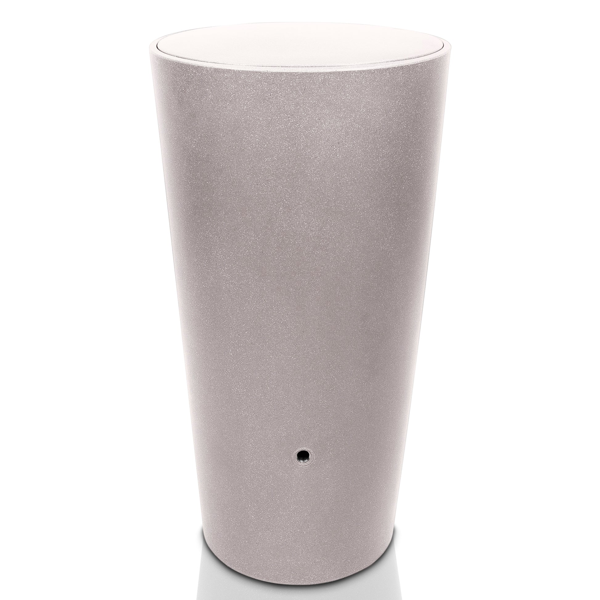 Zylindrische silberne Vase mit glatter Oberfläche und sicherem Deckel auf weißem Hintergrund.
YourCasa Regentonne 210 Liter [Aquaform] - Frostsicher & Kinderfreundlich von yourcasa-de.