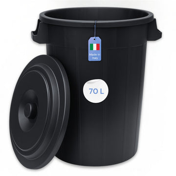 YourCasa Mülltonne 50L-70L - Mülleimer mit Deckel - Tonne mit Trageriffen für Garten