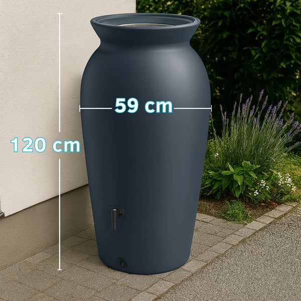 YourCasa Regentonne 120-230 Liter [DropCatcher] mit Filterkorb & Wasserhahn