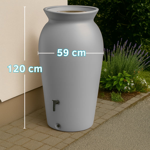 YourCasa Regentonne 120-230 Liter [DropCatcher] mit Filterkorb & Wasserhahn