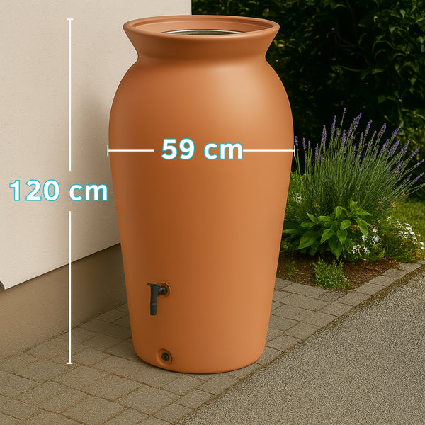 YourCasa Regentonne 120-230 Liter [DropCatcher] mit Filterkorb & Wasserhahn