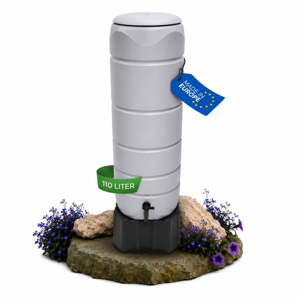 YourCasa Rain Barrel [CircleTower] 110L with stand, lid &amp; tap