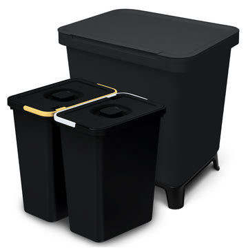 YourCasa® Mülltrennsystem mit 2-4 Fächern [20-40L] - Effiziente Mülltrennung mit exklusivem Design