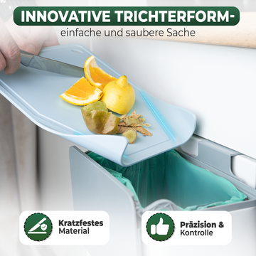 3x Schneidebrett Kunststoff Set - BPA frei -Trichterform & Saftrille - Küchenbrett Rutschfest & Spülmaschinenfest - Cutting Board - Schneidematte Küche Brettchen