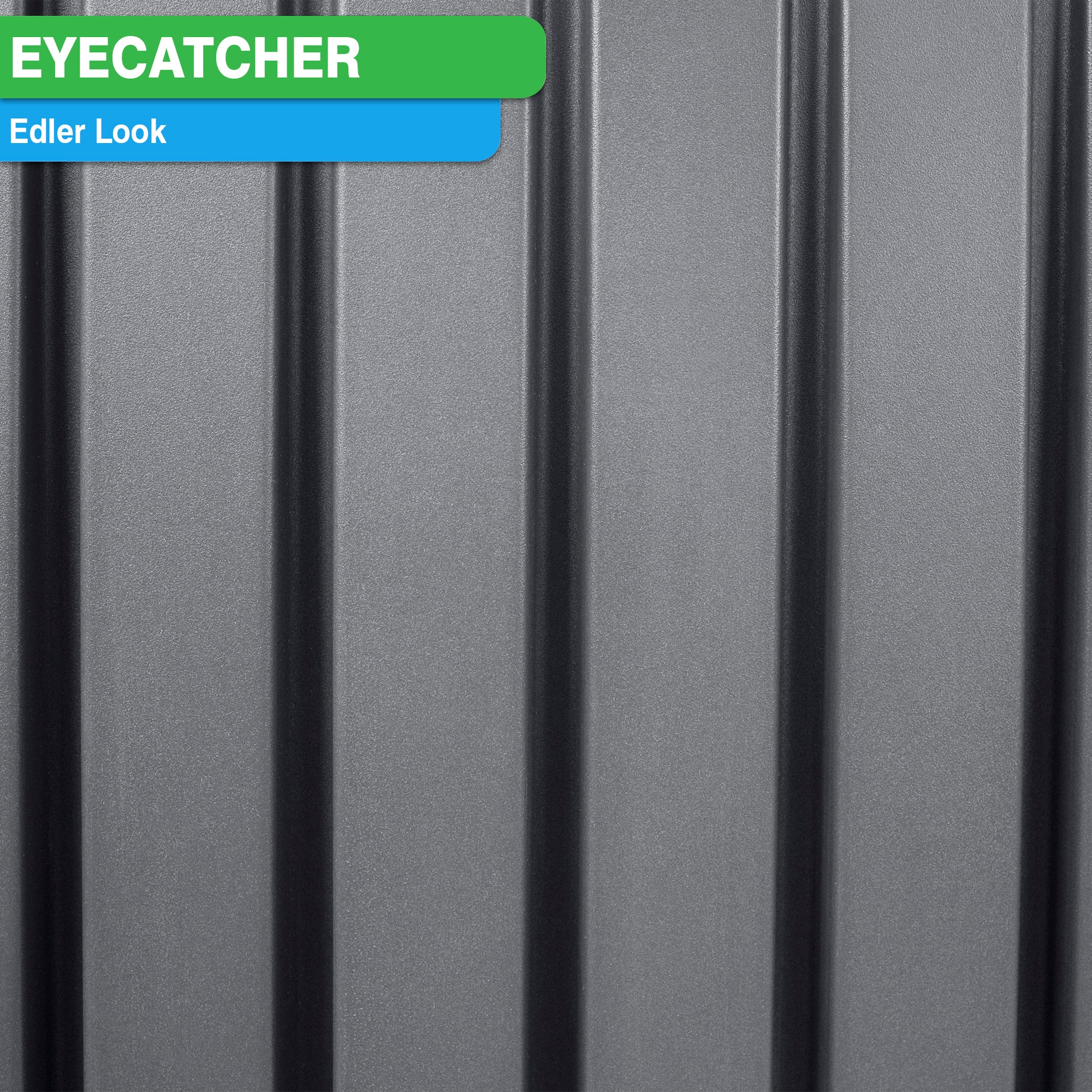Wellblechwand mit Etikett "Eyecatcher Holunderoptik" und Hinweis auf die Verwendung als YourCasa Regentonne 280 Liter [UrbanElegance] - Frostsicher & UV-beständig von yourcasa-de.