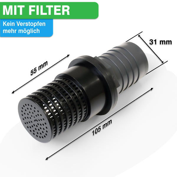 YourCasa® Rain collector [Downpipe50] with shut-off valve and filter