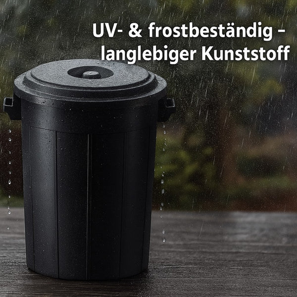 YourCasa Mülltonne 50L-70L - Mülleimer mit Deckel - Tonne mit Trageriffen für Garten