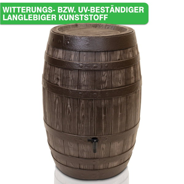 YourCasa Regentonne 250/430 Liter [Barrel] - Eichenfassoptik