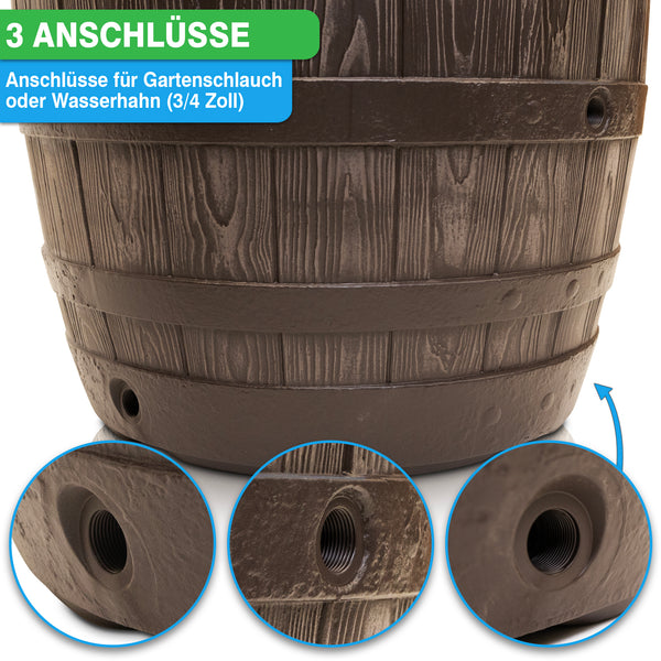 YourCasa Regentonne 250/430 Liter [Barrel] - Eichenfassoptik