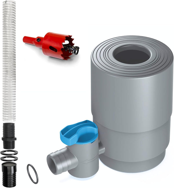 YourCasa® Rain collector [Downpipe50] with shut-off valve and filter
