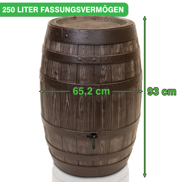 YourCasa Regentonne 250/430 Liter [Barrel] - Eichenfassoptik