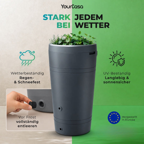 YourCasa Rain Barrel 230 Liters [Decore Design] - Sustainable irrigation in the garden
