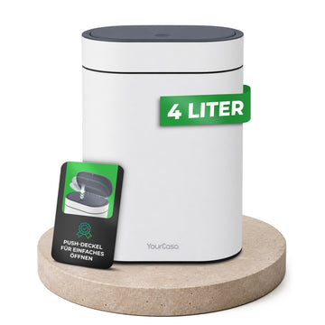 YourCasa Badeimer 4 Liter mit Push-Deckel in Weiss