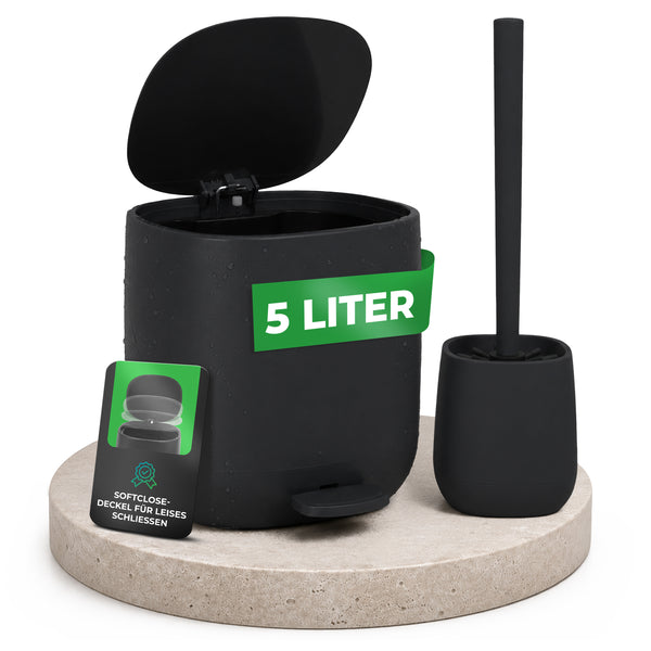 Badezimmer Mülleimer und Toilettenbürste Set von YourCasa im modernen Bad