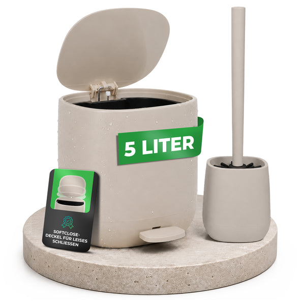 Badezimmer Mülleimer und Toilettenbürste Set von YourCasa im modernen Bad