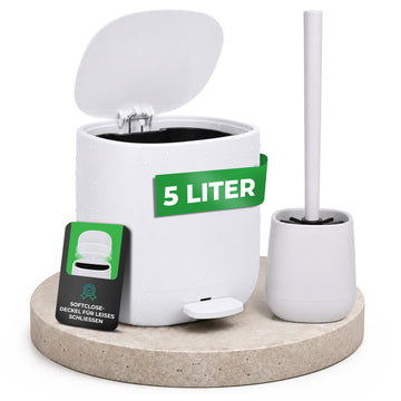 Badezimmer Mülleimer und Toilettenbürste Set von YourCasa im modernen Bad