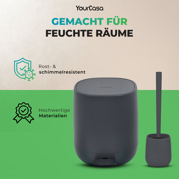 Rost- und schimmelresistenter Kosmetikeimer mit Silikon-Klobürste