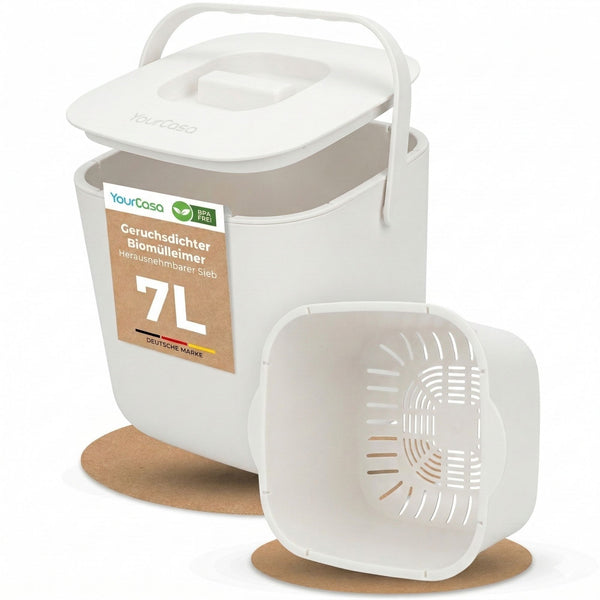 YourCasa Komposteimer - 7L - für alltäglichen Biomüll in der Küche