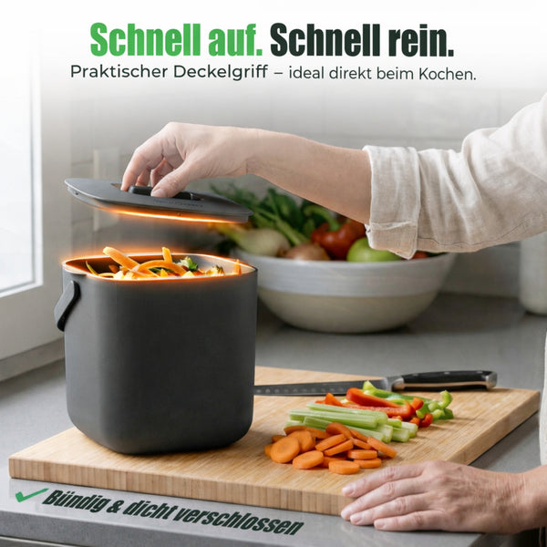 YourCasa Komposteimer - 7L - für alltäglichen Biomüll in der Küche