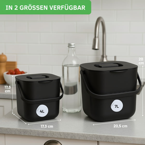 YourCasa® Biomülleimer Küche 4L - Spülmaschinenfest & geruchsdicht