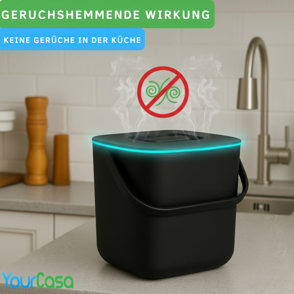 YourCasa® Biomülleimer Küche 4L - Spülmaschinenfest & geruchsdicht