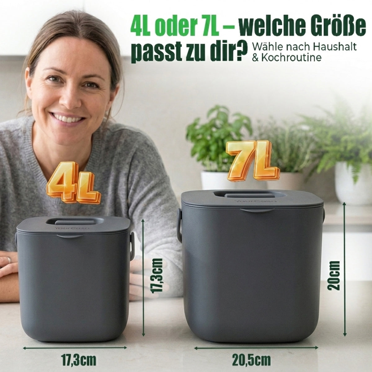 Biomülleimer Küche 4L – Spülmaschinenfest