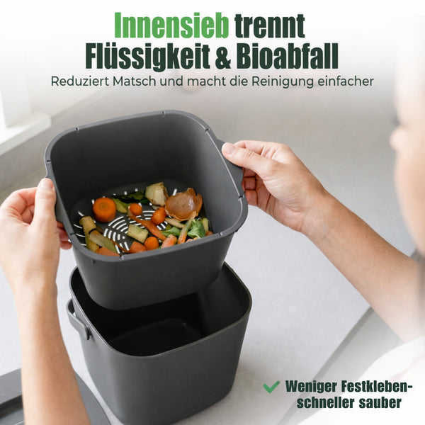 YourCasa® Organic Waste Bin Kitchen 4L - Dishwasher safe &amp; odor-proof