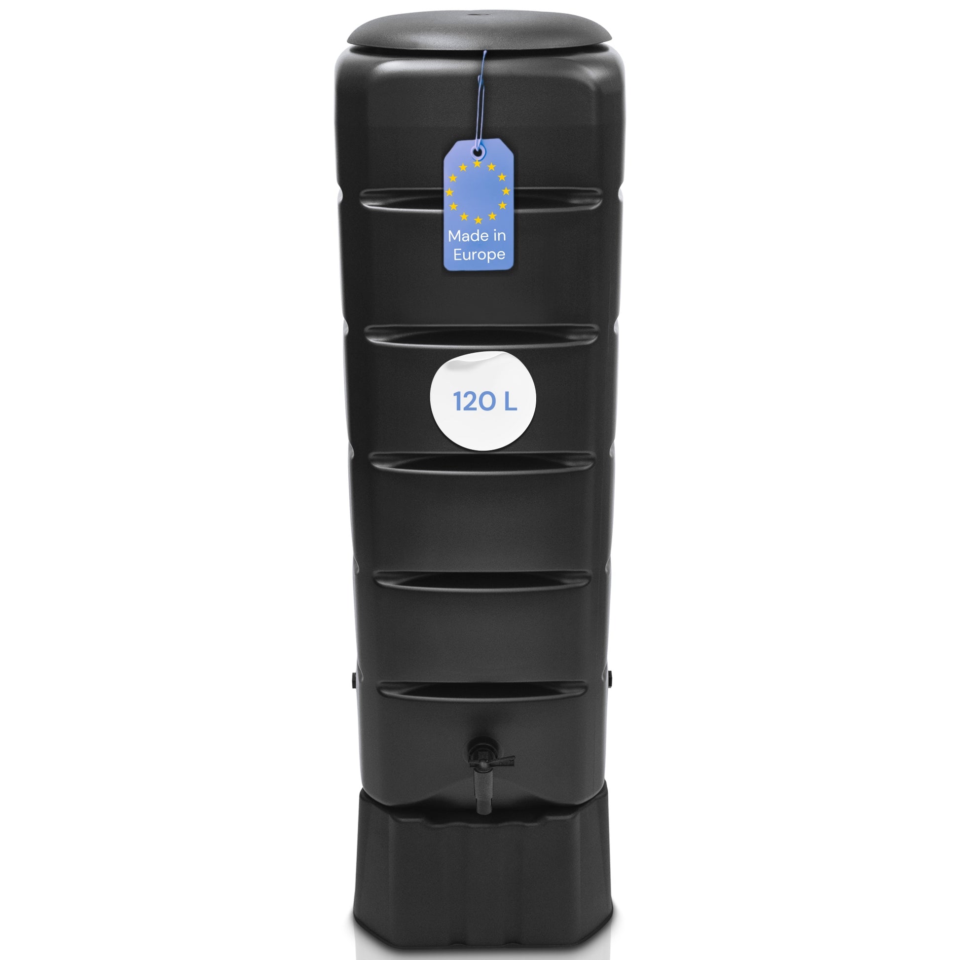 Regentonne 120 Liter Tower mit Standfuss Deckel Wasserhahn – YourCasa