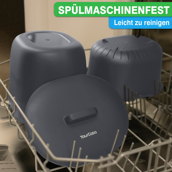 YourCasa® Biomülleimer Küche 6L - Spülmaschinenfest & geruchsdicht + Innensieb