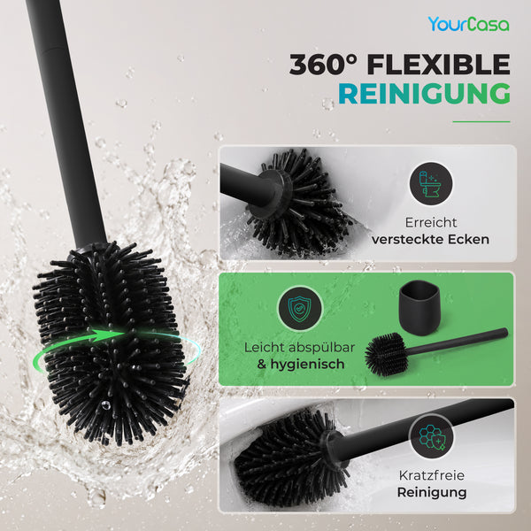 Silikon-Toilettenbürste mit 360 Grad flexibler Reinigung