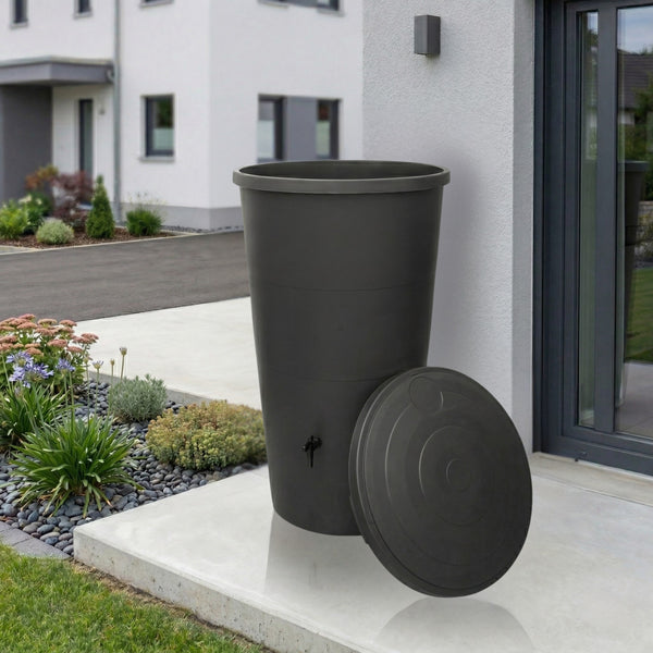 Regentonne mit Fallrohr Anschluss Set – 80, 160 oder 200 Liter Komplettlösung
