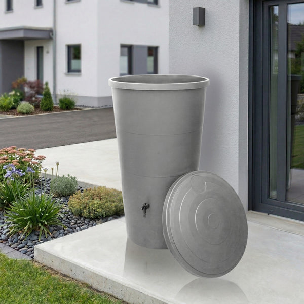 Regentonne mit Fallrohr Anschluss Set – 80, 160 oder 200 Liter Komplettlösung