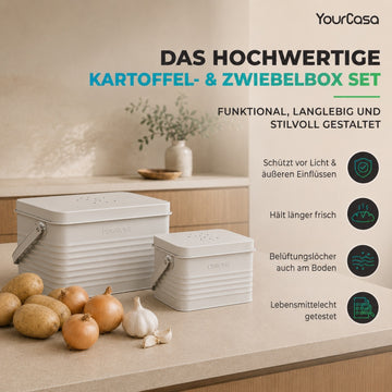 Storra Kartoffelaufbewahrung Set – schützt vor Licht, hält Gemüse länger frisch