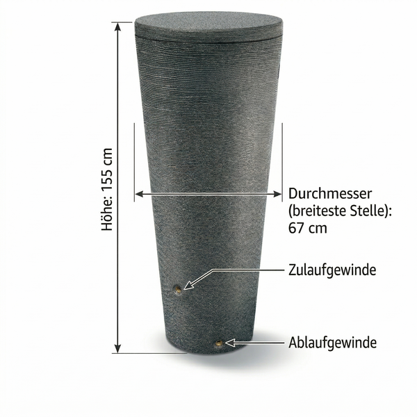 Tubo Tank 320 Liter Robuste Regentonne im stilvollem Design