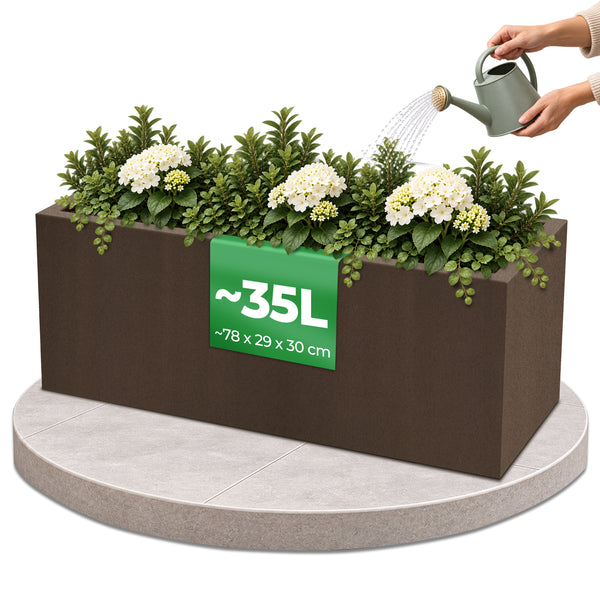 YourCasa Cubla Pflanzkübel rechteckig Corten, 35 Liter, 78 × 29 × 30 cm