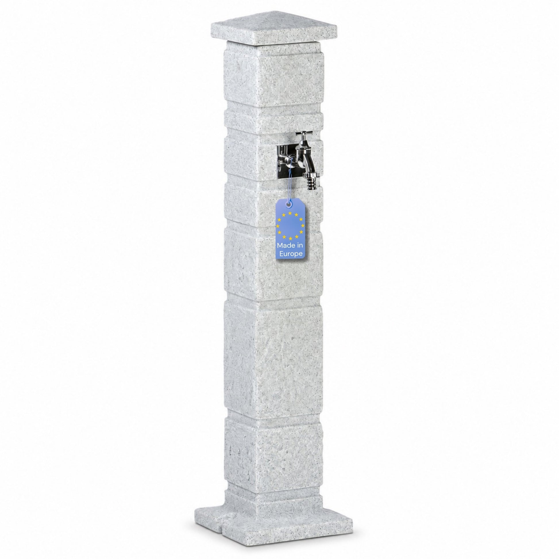 Wassersäule Garten Classic Granit-Optik 111cm römisch mit 3/4-Hahn – YourCasa