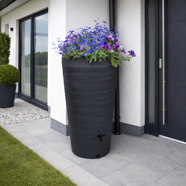 Regentonne 240 Liter – modernes Wave-Design trifft nachhaltige Regenwassernutzung