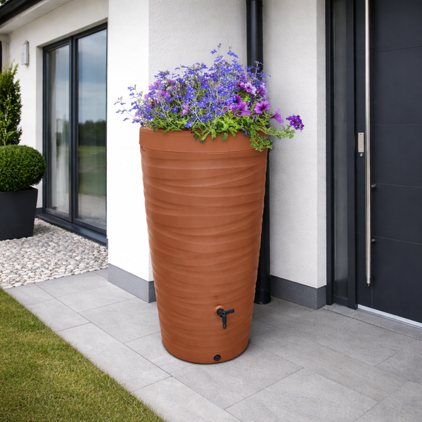 Regentonne 240 Liter – modernes Wave-Design trifft nachhaltige Regenwassernutzung