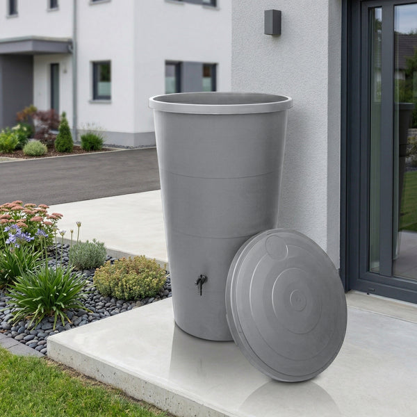 Regentonne mit Fallrohr Anschluss Set – 80, 160 oder 200 Liter Komplettlösung