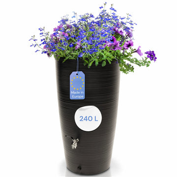 YourCasa Regentonne 240 Liter [Aquasplash] Messing Wasserhahn & Deckel