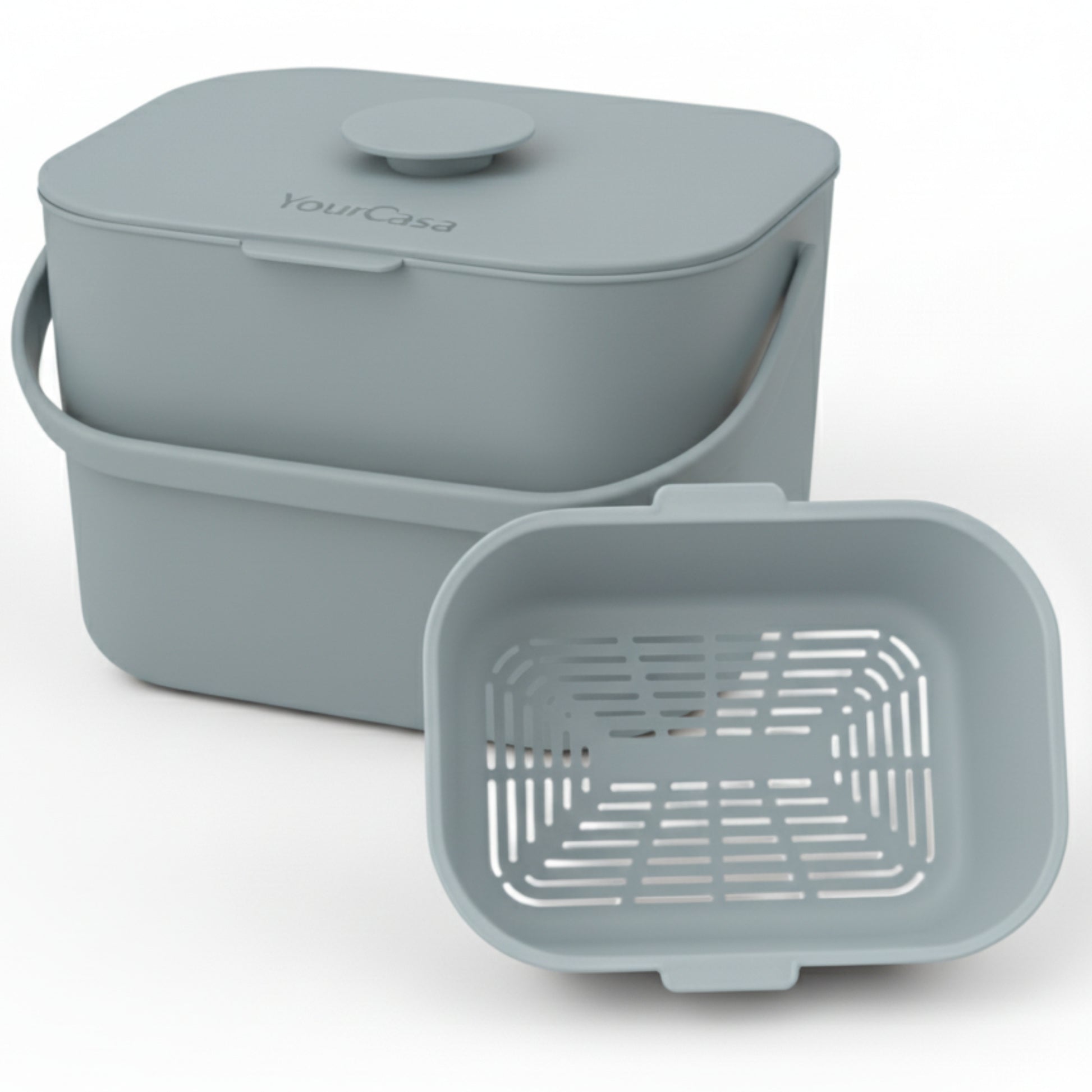 YourCasa Küchenabfallbehälter 5 Liter in Schwarz – modernes, kompaktes Design mit dicht schließendem Deckel
