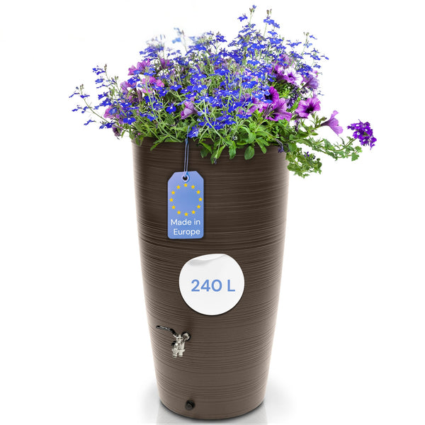 YourCasa Regentonne 240 Liter [Aquasplash] Messing Wasserhahn & Deckel