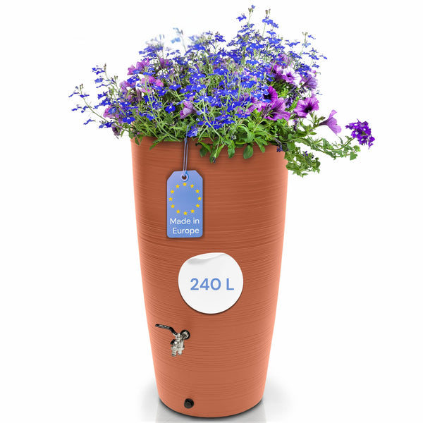 YourCasa Regentonne 240 Liter [Aquasplash] Messing Wasserhahn & Deckel