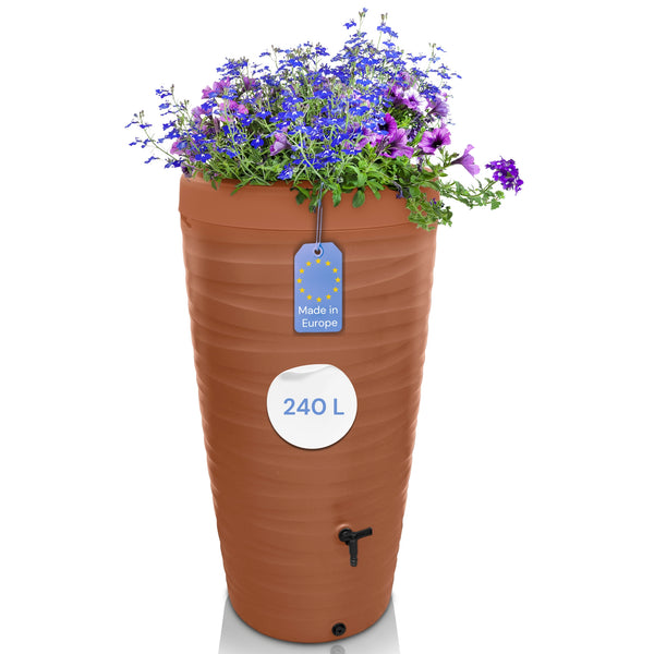 Regentonne 240 Liter – modernes Wave-Design trifft nachhaltige Regenwassernutzung